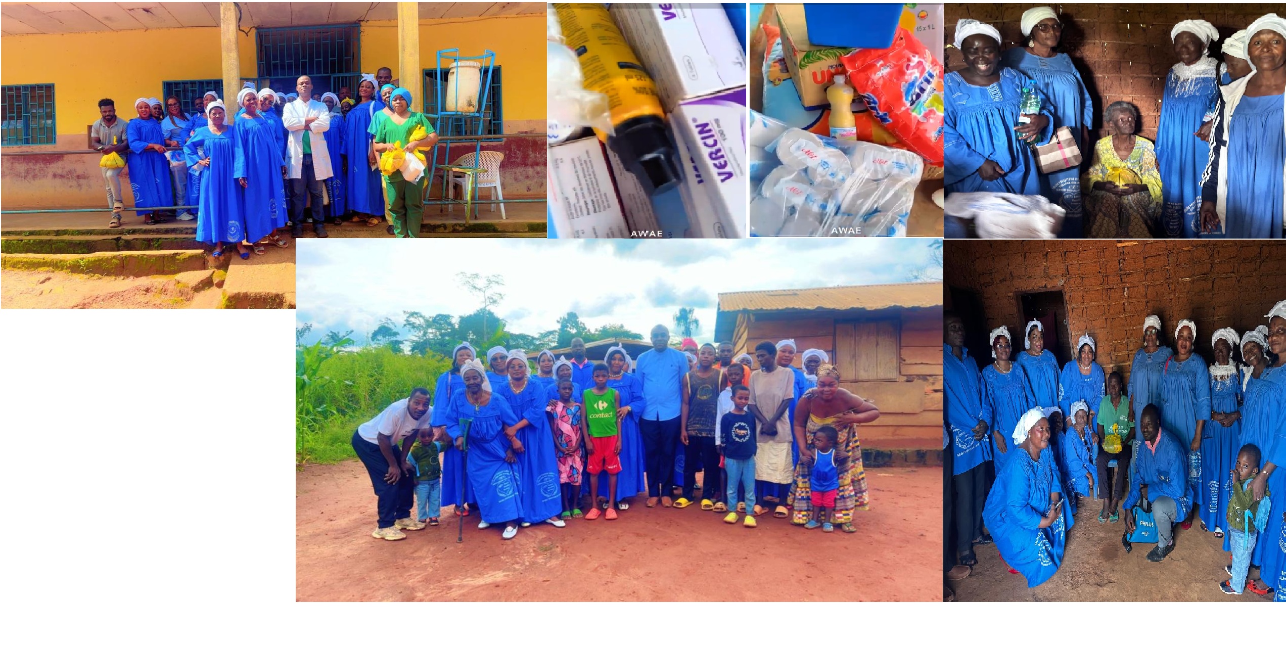 Visite de la paroisse Endom Awae aux malades de l'Hôpital de district de Awae, aux invalides et à l'Orphelinat LA GRACE DE DIEU